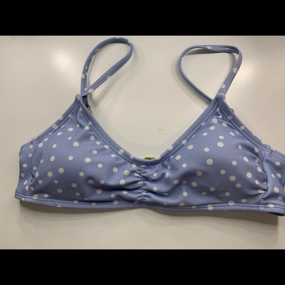 Blue dotted Bikini top
